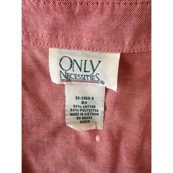 ONLY NECESSITIES Women Short Sleeve Button Down Pink Shirt Size 2X - Picture 2 of 3